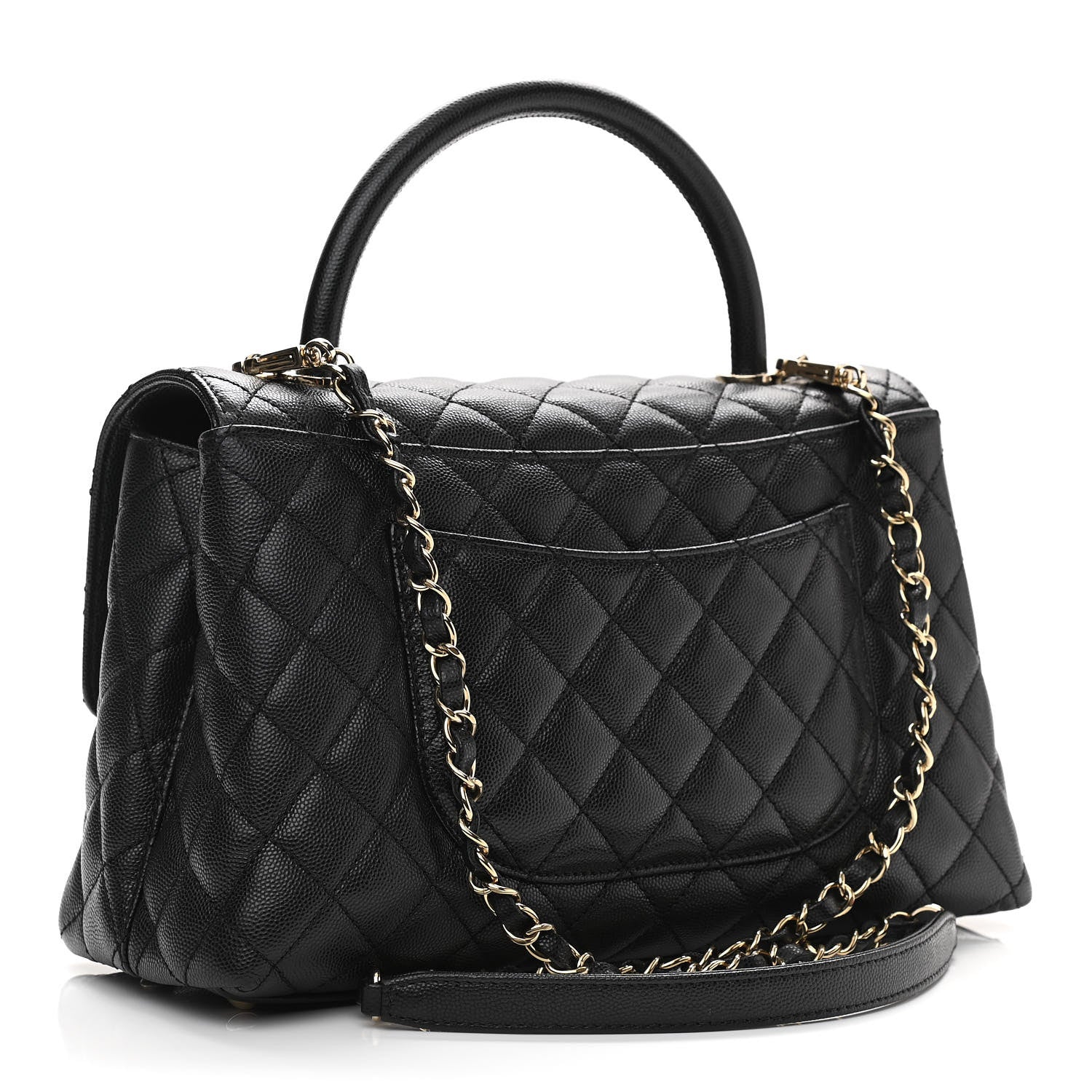 Chanel Caviar Quilted Small Coco Handle Flap Black 3 of 10
