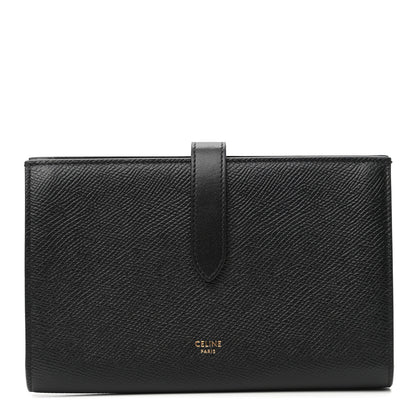 Celine Grained Calfskin Large Multifunction Strap Wallet Black 1 of 9
