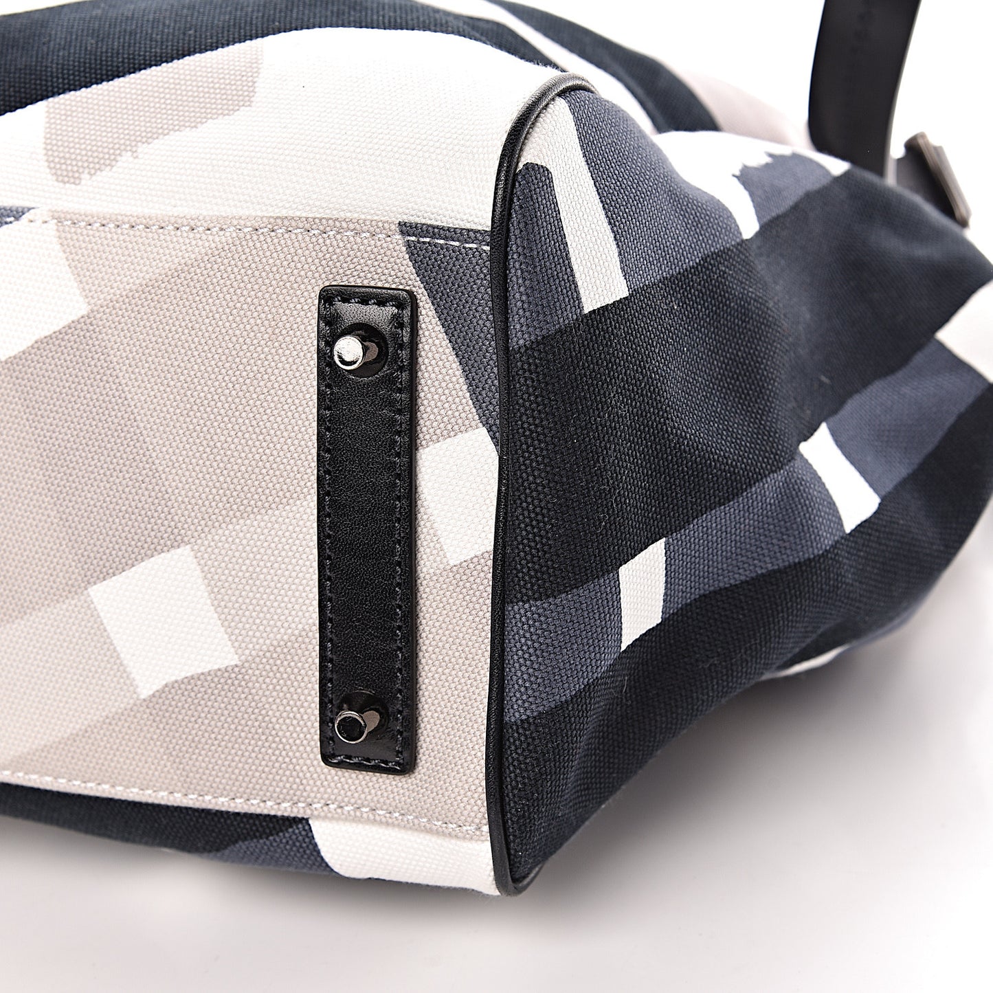 Canvas Check Print Tote Blue