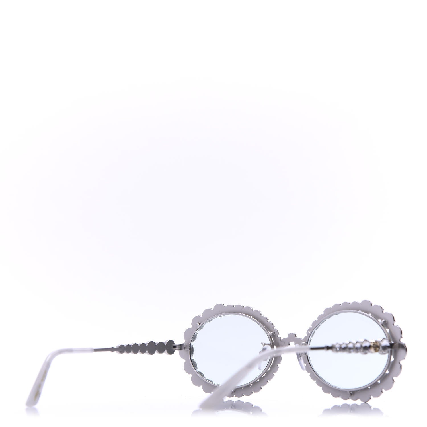 Gucci Crystal Oval Sunglasses GG0620S Silver 4 of 8