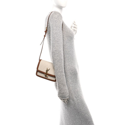 Saint Laurent Canvas Calfskin Small Solferino Satchel Beige Brick 2 of 10