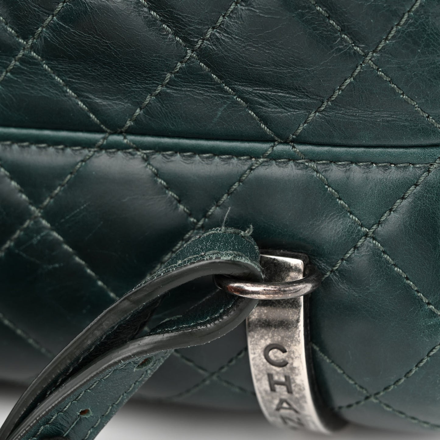 Glazed Calfskin Quilted Small Salzburg Mountain Backpack Dark Green