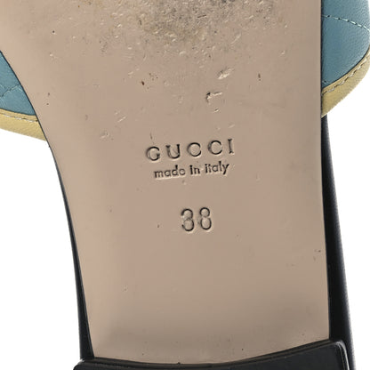 Gucci Malaga Kid Matelasse Enamel GG Marmont Flat Slide Sandals 38 Dusty Azure Burro 8 of 13