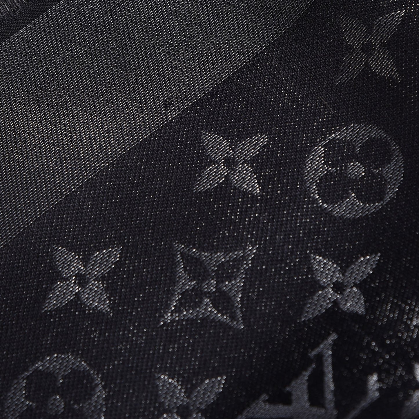 Silk Lurex Wool Monogram Shine Shawl Black