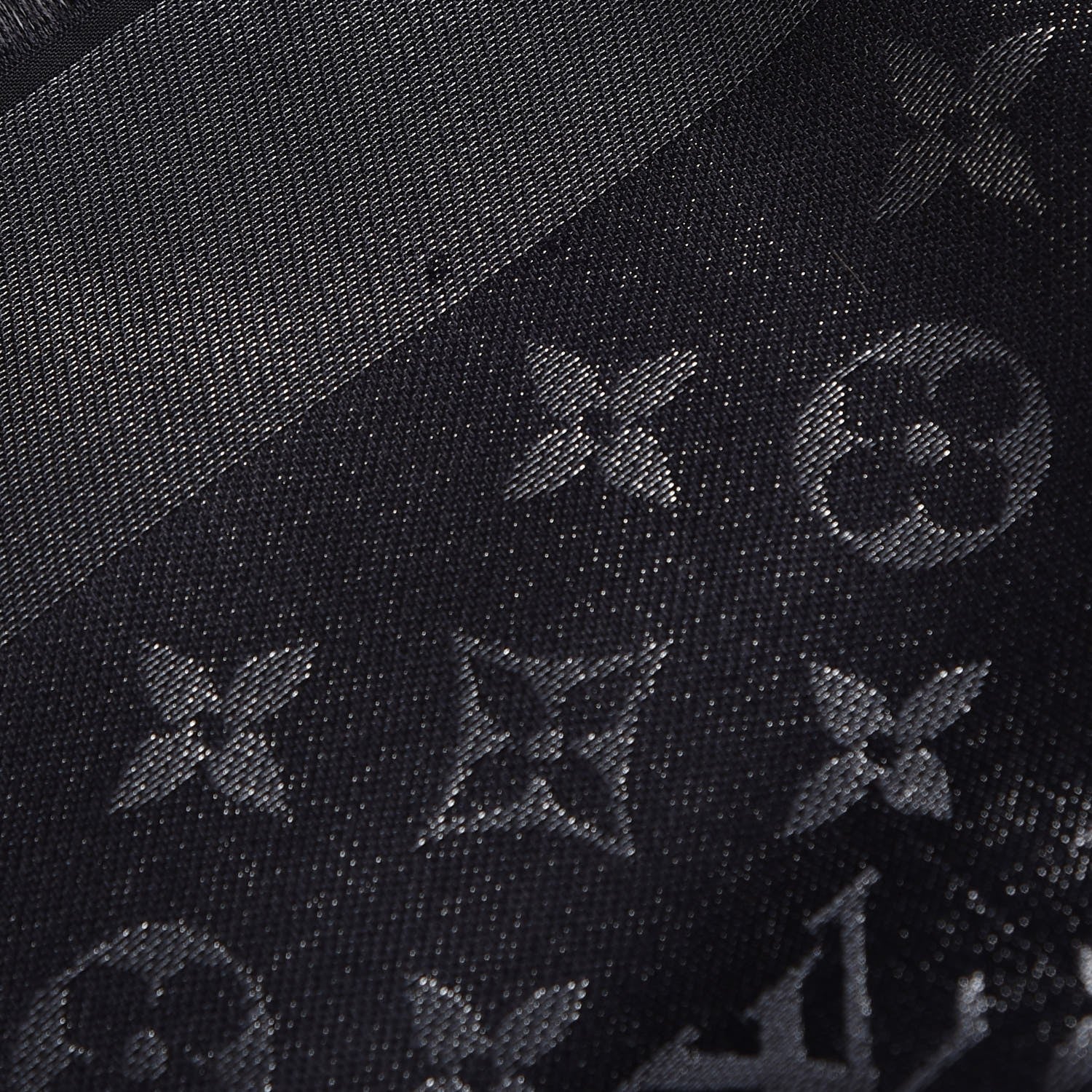 Louis Vuitton Silk Lurex Wool Monogram Shine Shawl Black 5 of 7