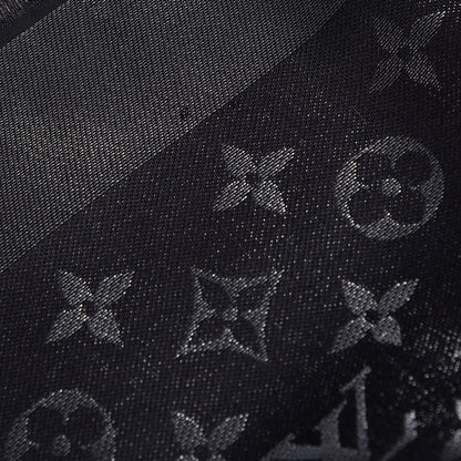 Louis Vuitton Silk Lurex Wool Monogram Shine Shawl Black 5 of 7