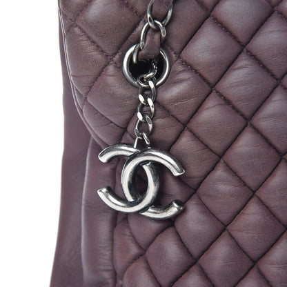 Chanel Iridescent Calfskin Small New Bubble Quilt Tote Plum 8 of 10