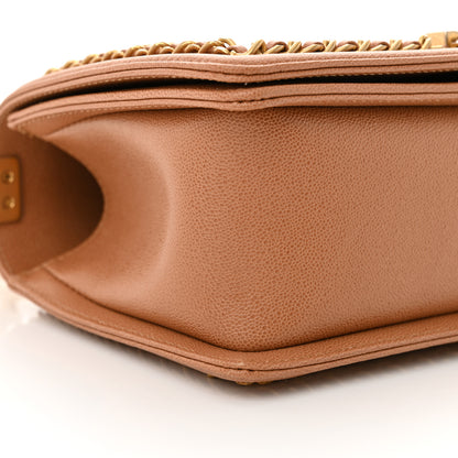 Chanel Caviar Quilted Chain Around Medium Boy Flap Beige 9 of 14