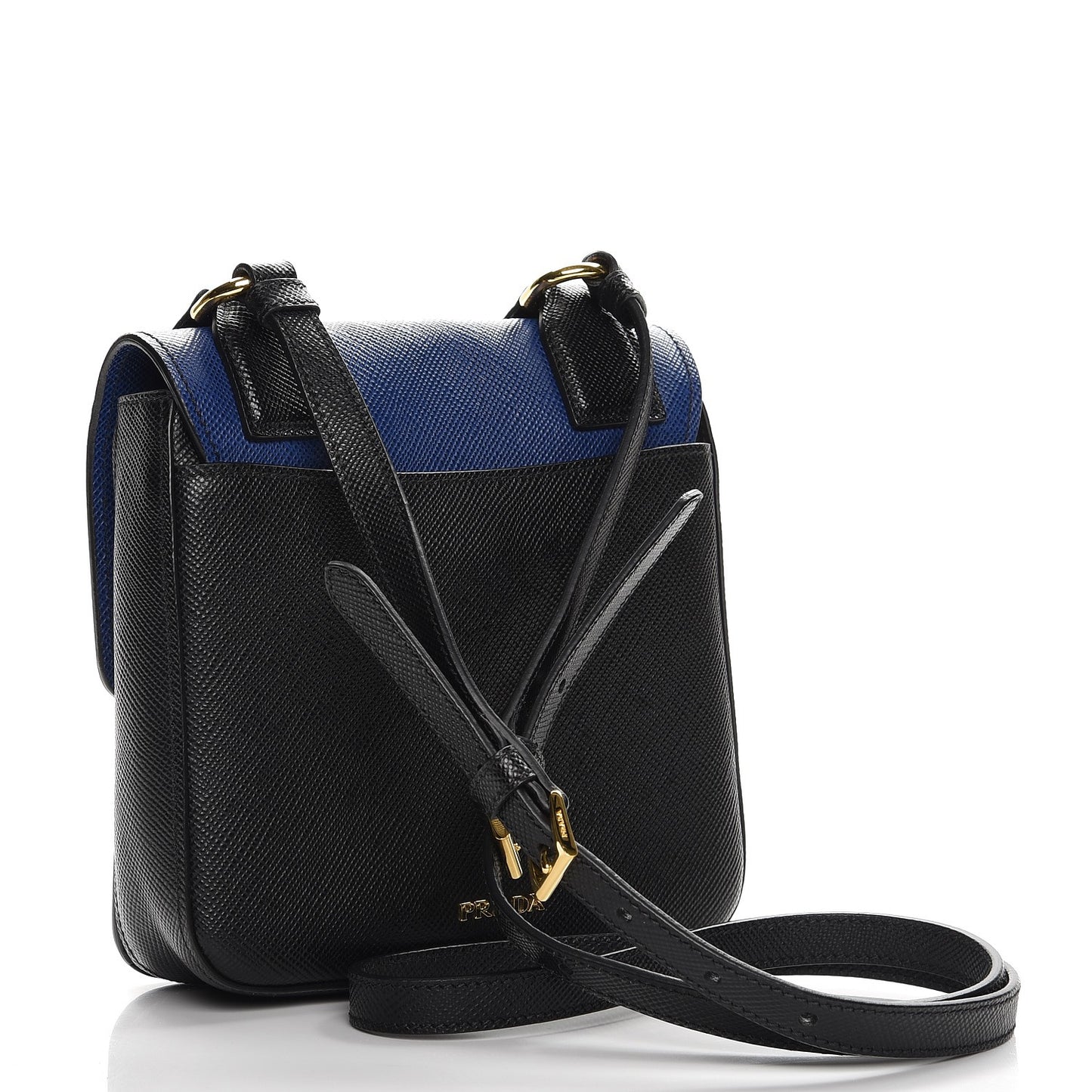 Saffiano Bi-Color Crossbody Bag Inchiostro Black