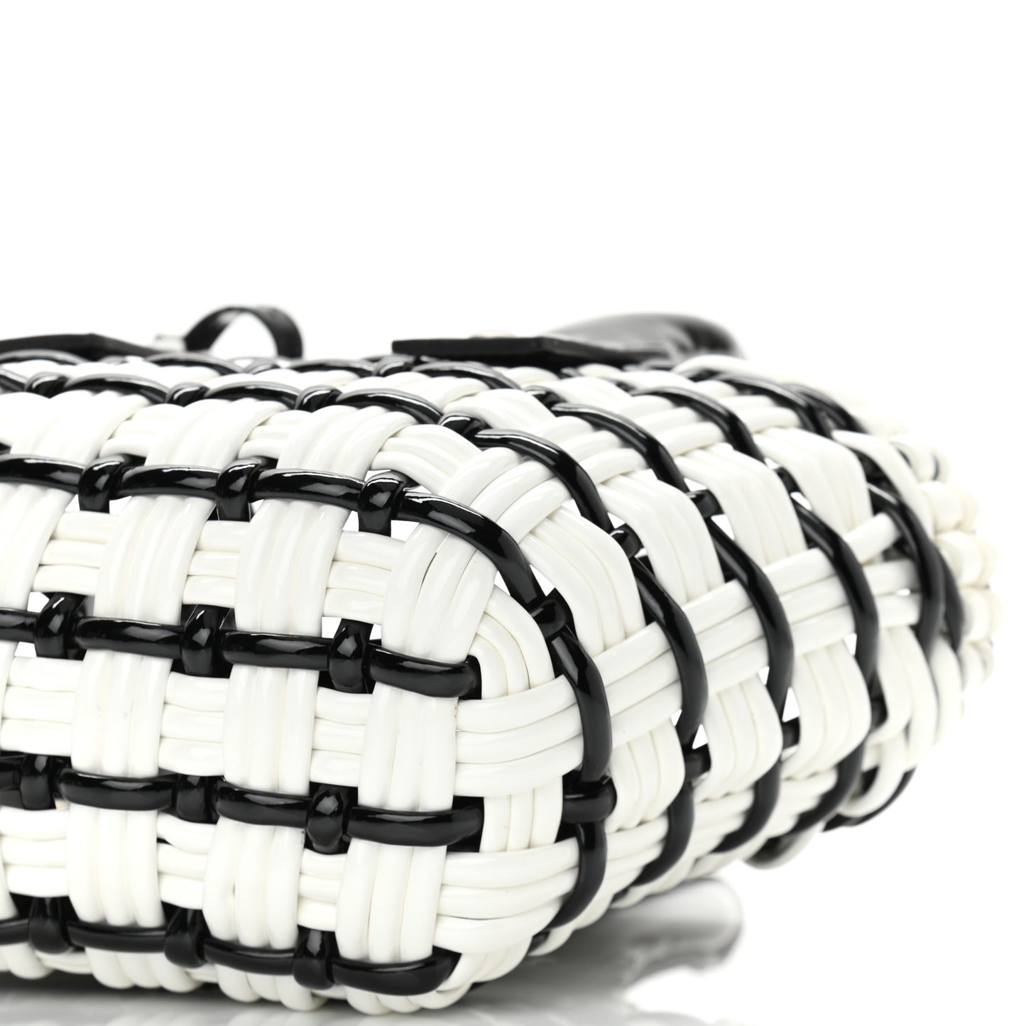 Faux Calfskin XXS Bistro Basket Black White