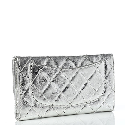 Chanel Metallic Aged Calfskin Quilted Reissue Long Flap Wallet Light Silver 3 of 16
