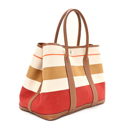 Hermes Toile Striped Negonda Garden Party 36 MM Multicolor Gold 3 of 10