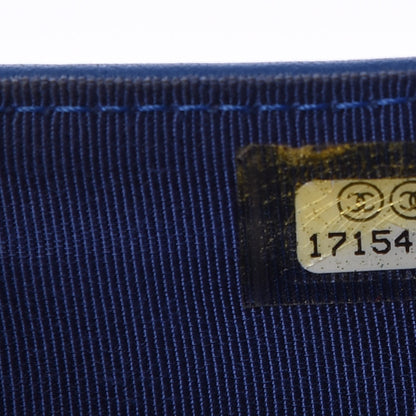 Chanel Patent Quilted Zip Pocket Wallet Blue 8 of 12