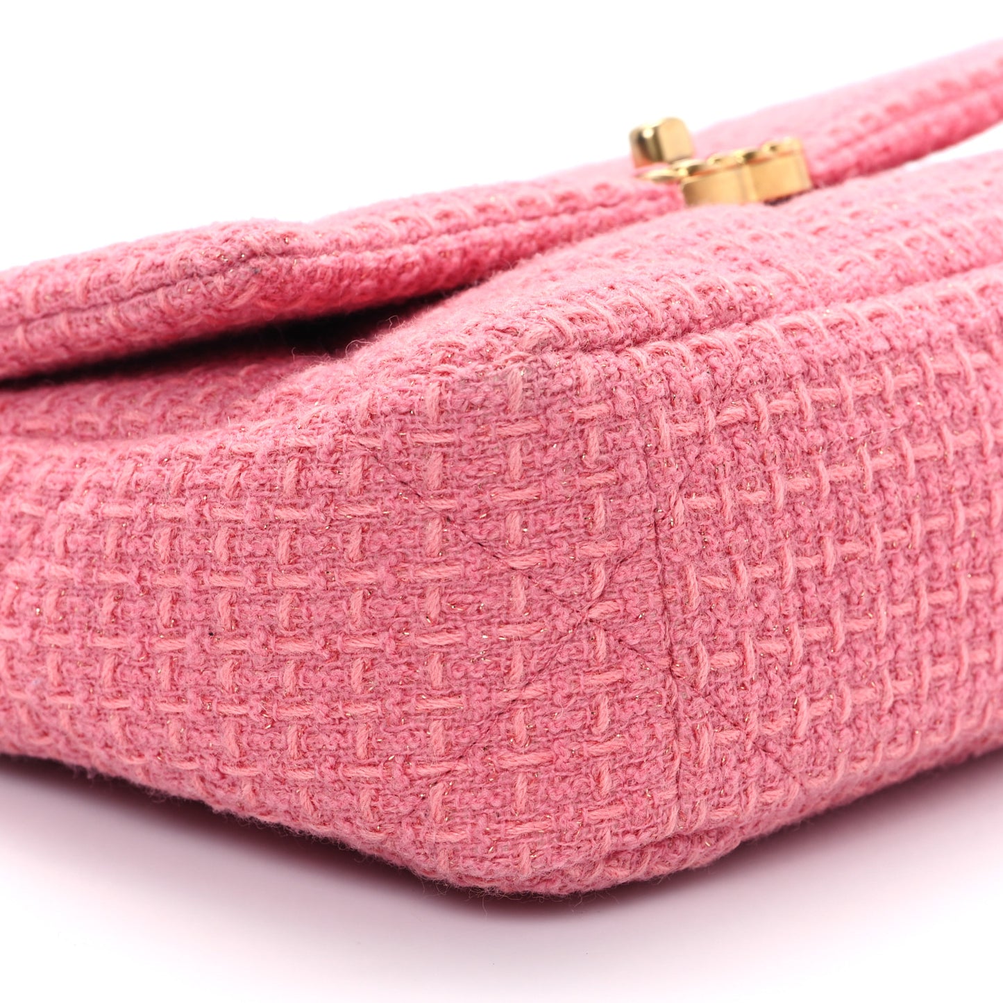 Metallic Tweed Quilted Medium Chanel 19 Flap Pink