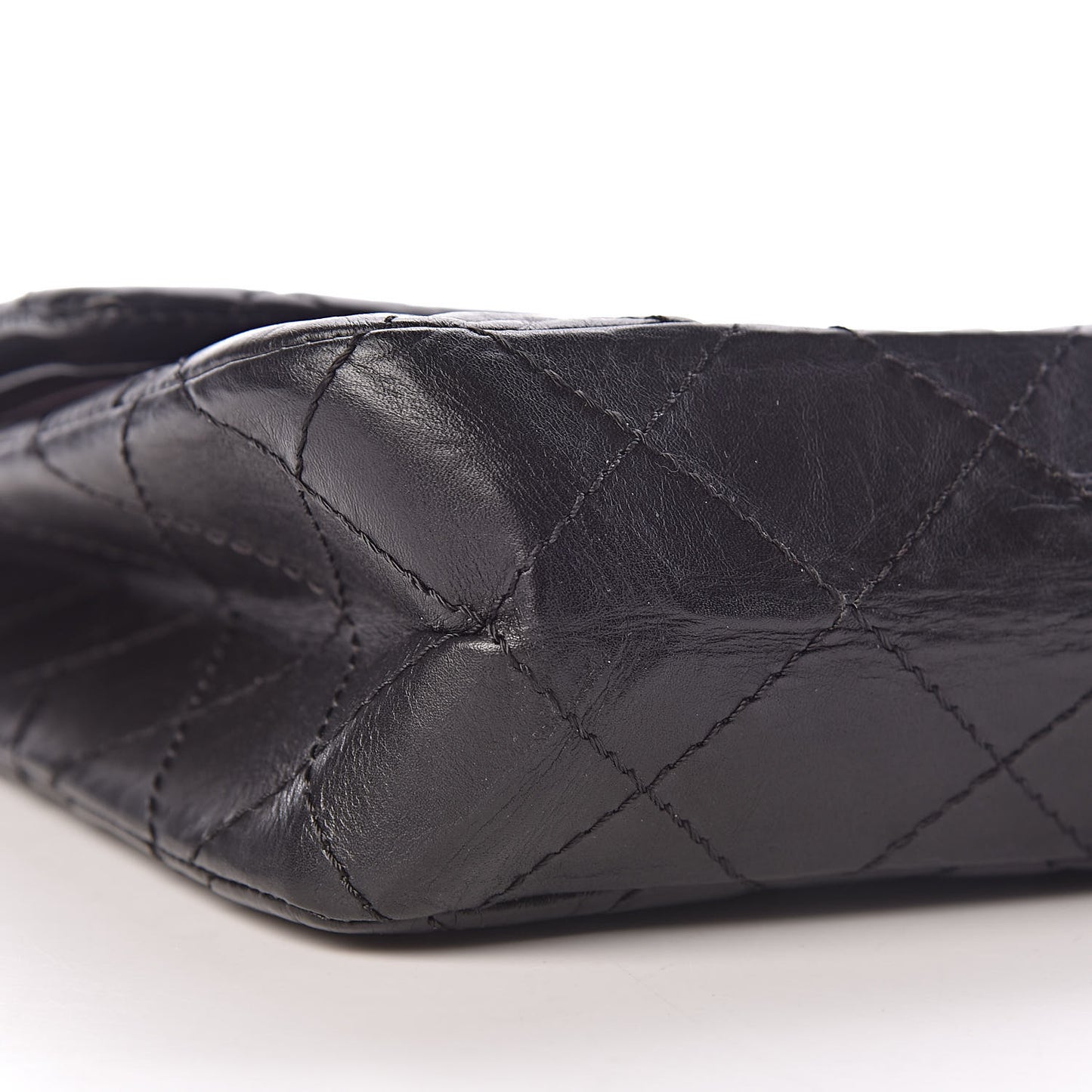 Aged Calfskin Quilted 2.55 Reissue 227 Flap Black