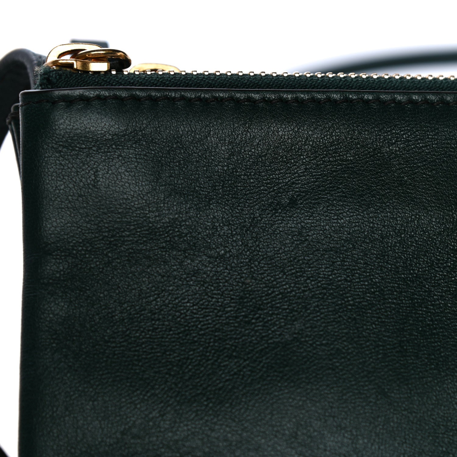 Celine Lambskin Small Trio Crossbody Bag Dark Green 12 of 16