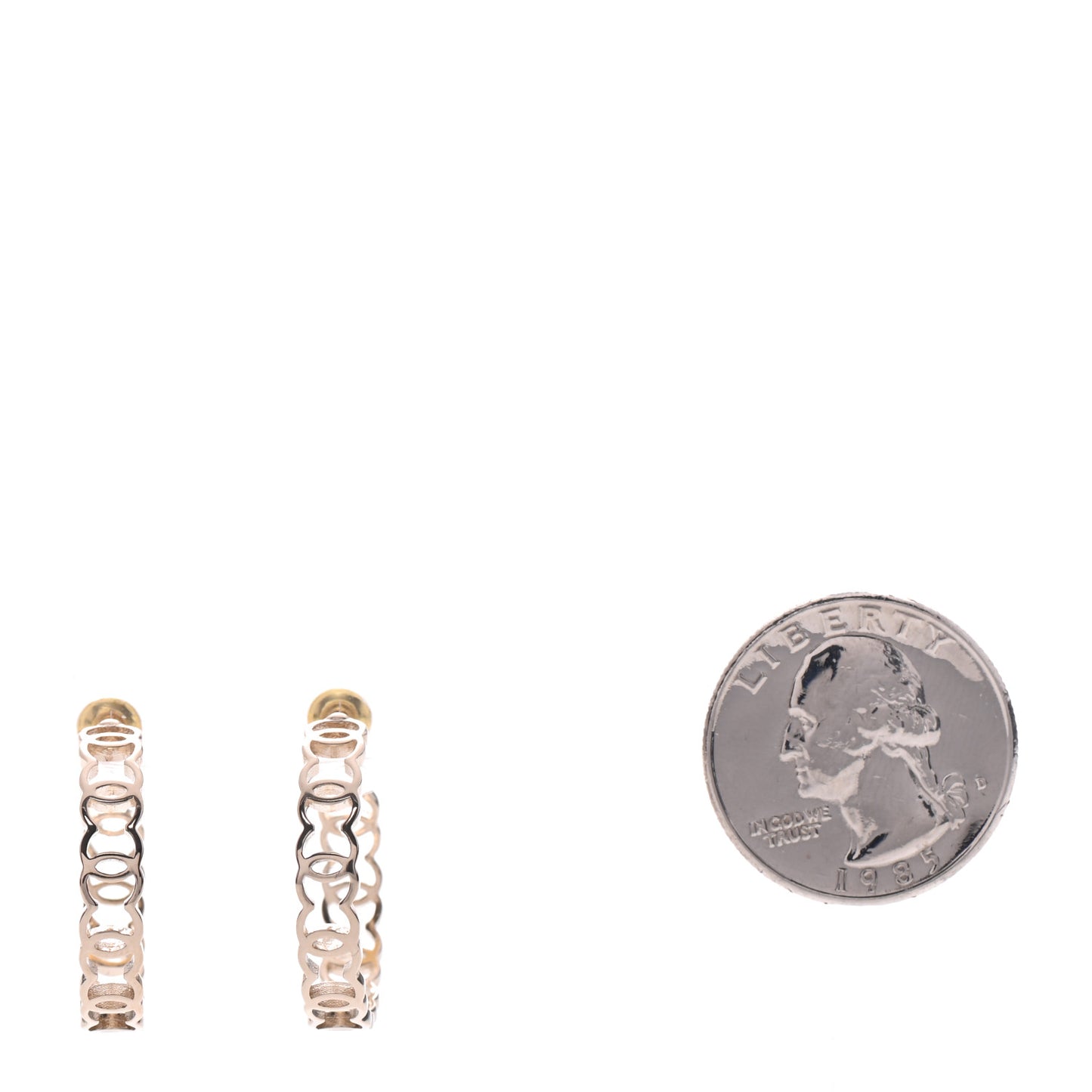 Metal CC Hoop Earrings Gold