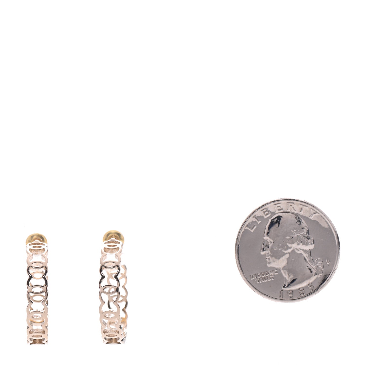 Chanel Metal CC Hoop Earrings Gold 2 of 5