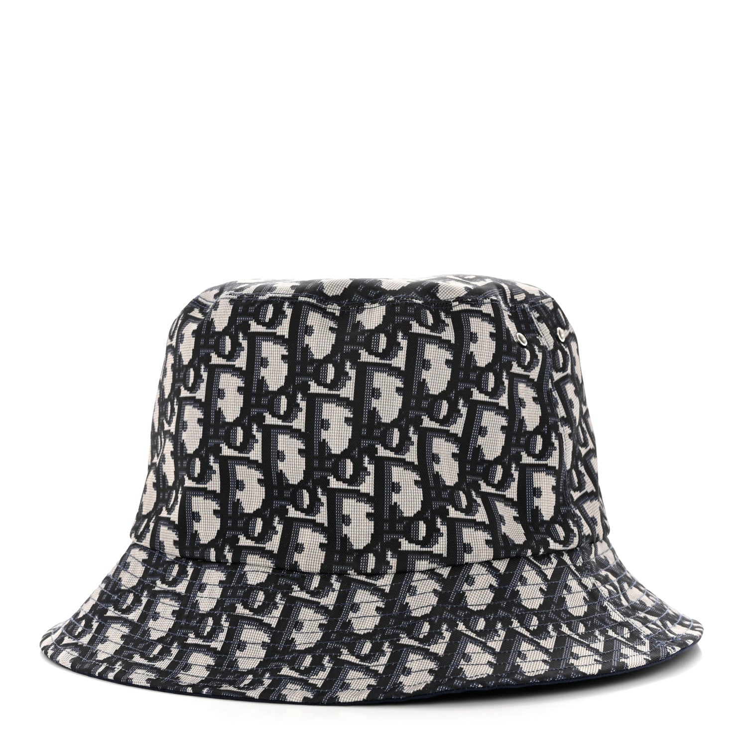 Christian Dior Oblique Reversible Teddy-D Brim Bucket Hat 58 Blue 9 of 15