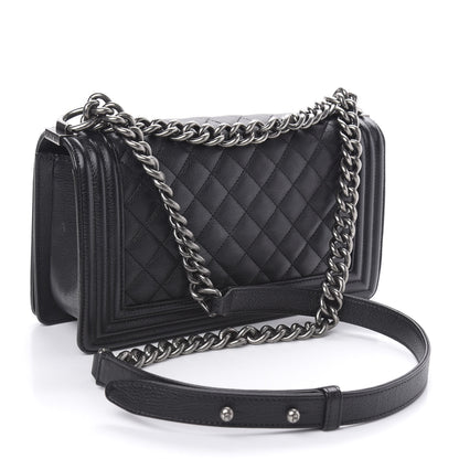 Chanel Calfskin Quilted Medium Boy Flap Black 3 of 12