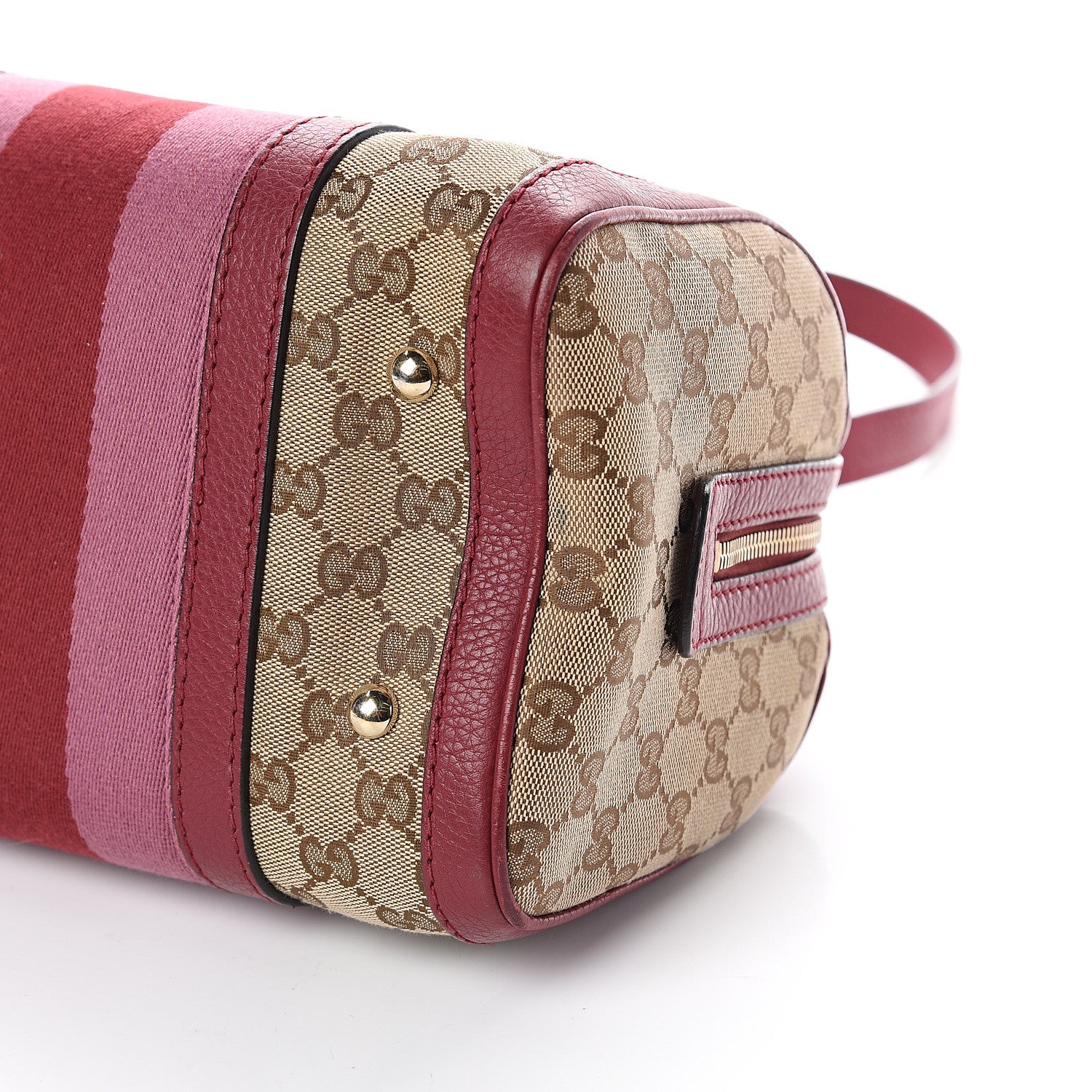 Gucci Monogram Cellarius Calfskin Vintage Web Small Boston Beige Ebony Soft Burgundy Peonia Flower Box Pink 8 of 8