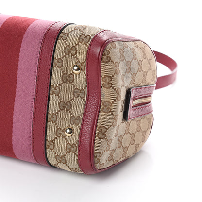Gucci Monogram Cellarius Calfskin Vintage Web Small Boston Beige Ebony Soft Burgundy Peonia Flower Box Pink 8 of 8