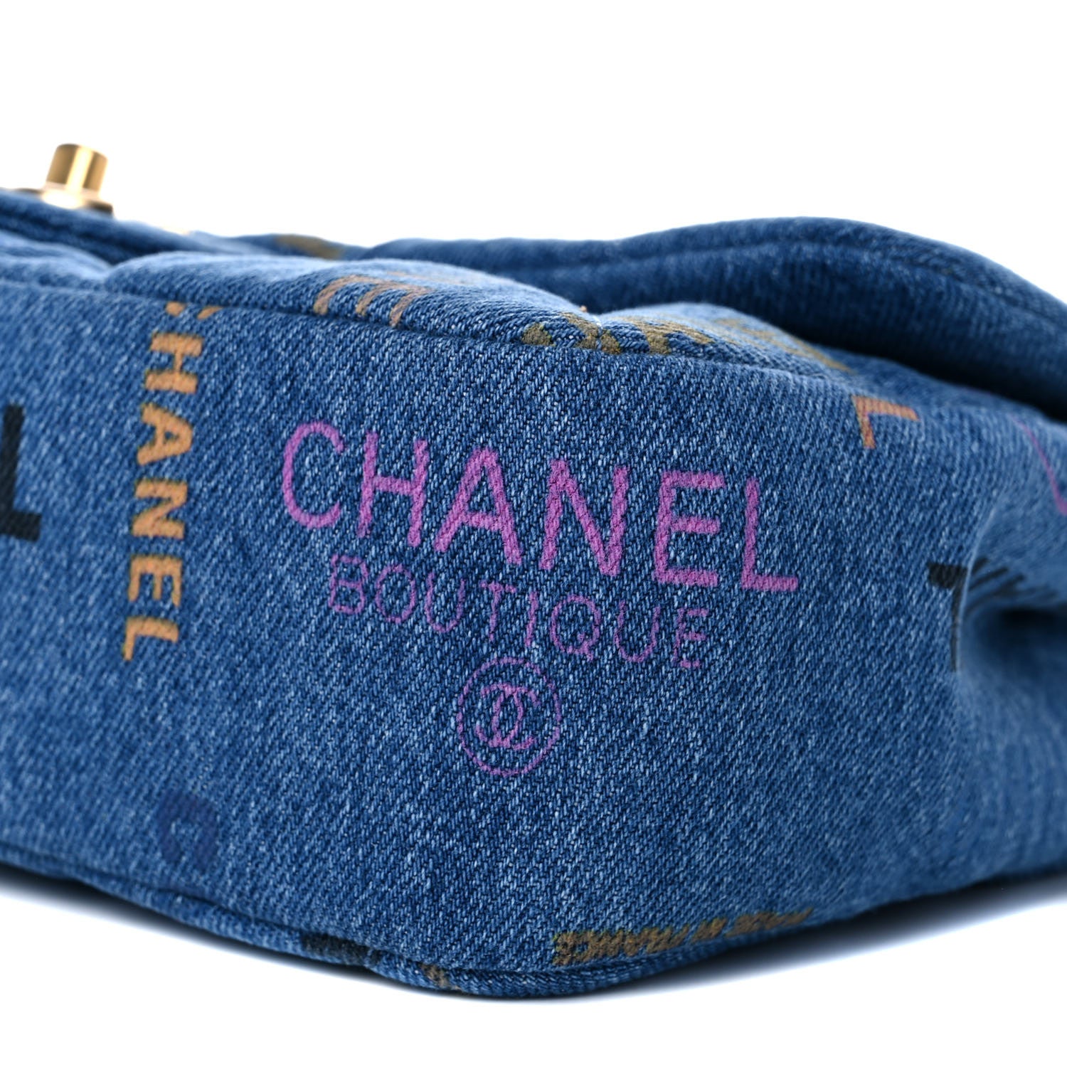 Chanel Denim Quilted Denim Large Mood Flap Blue Multicolor 9 of 10