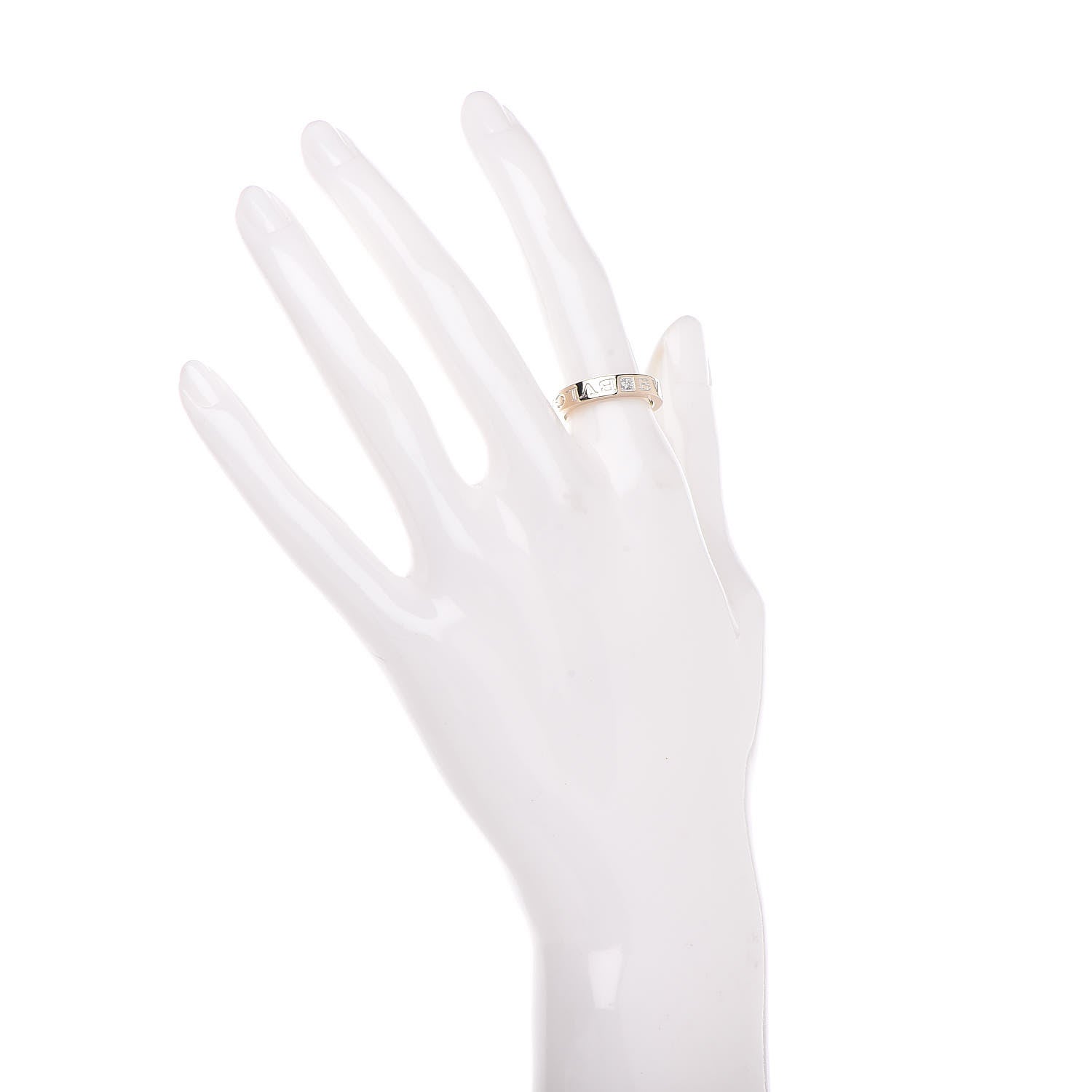 Bulgari 18K White Gold Diamond B.Zero1 Essential Band Ring 52 6 2 of 6