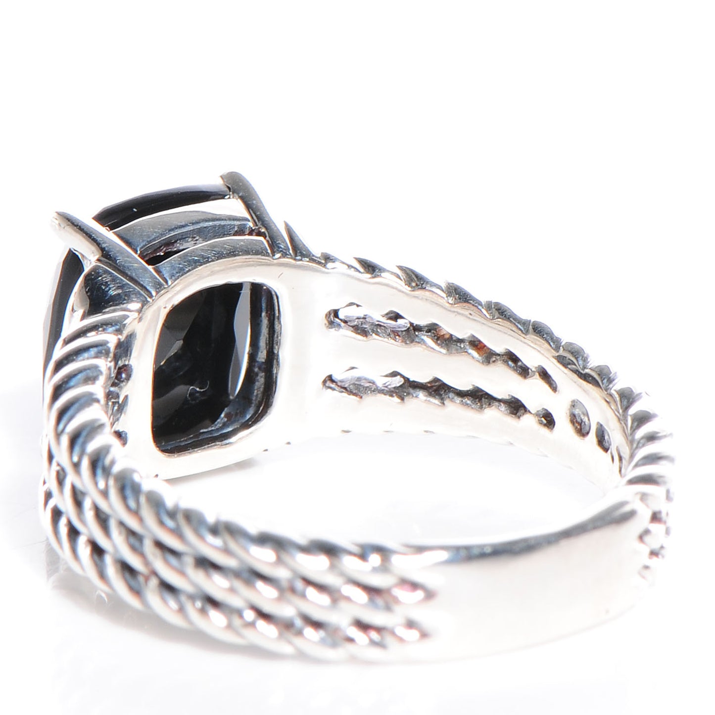 Sterling Silver Diamond Black Onyx 10mm Petite Wheaton Ring 54 7