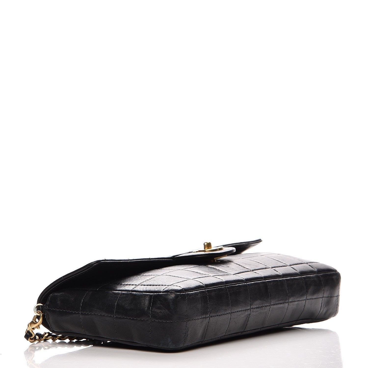 Chanel Lambskin Quilted East West Chocolate Bar Flap Black 4 of 13