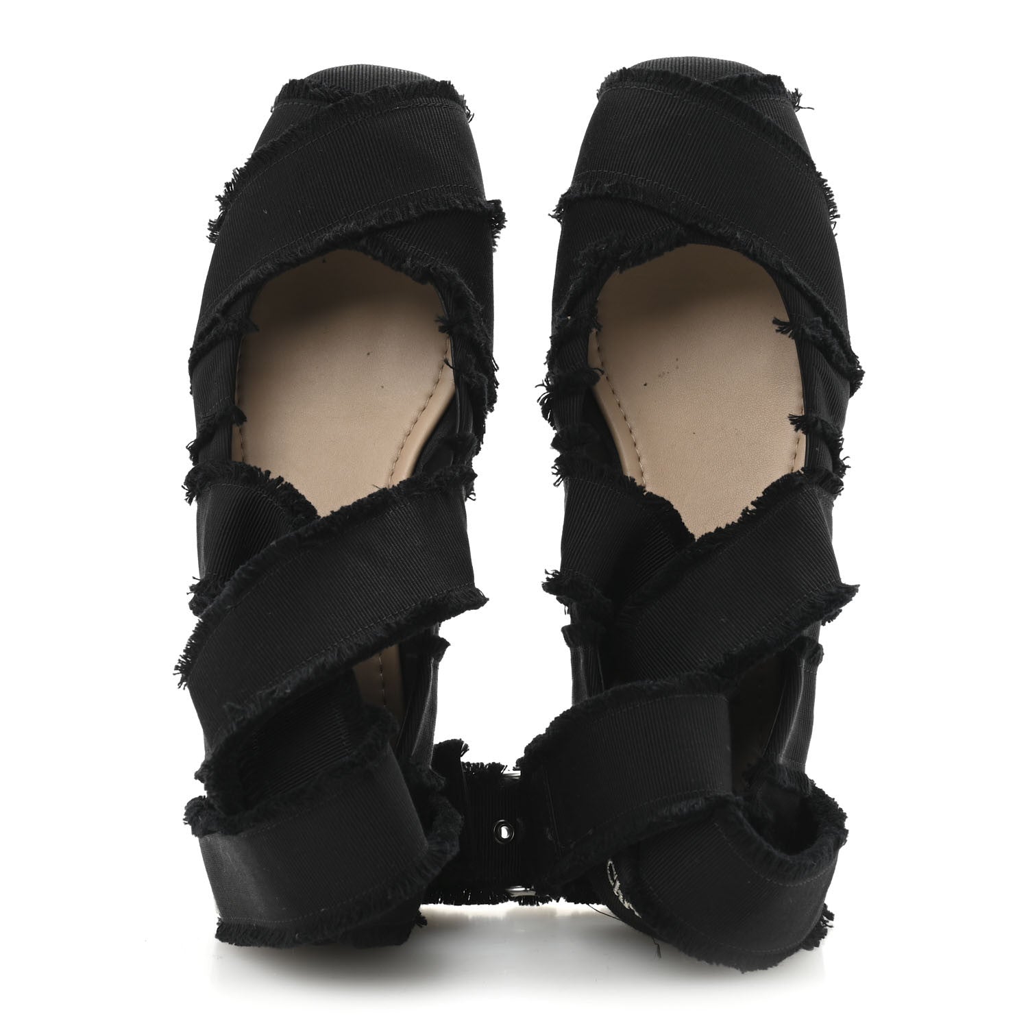 Christian Dior Grosgrain Fringe Songe Ballet Flats 38 Black 2 of 9