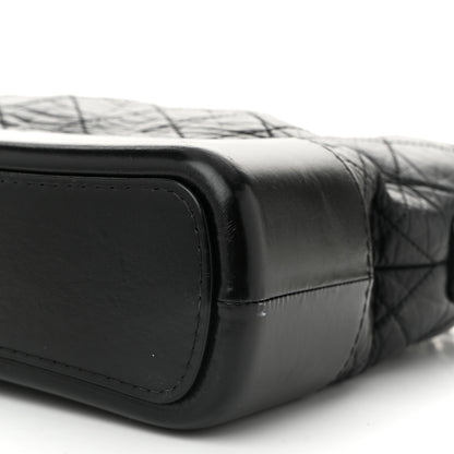 Chanel Aged Calfskin Quilted Small Gabrielle Logo Hobo Black 10 of 11