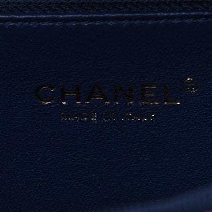 Chanel Tweed Snakeskin Quilted Medium CC Filigree Vanity Case Dark Navy 8 of 19