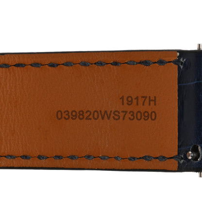 Hermes Shiny Alligator Heure H Hour Watch Strap Bleu Roi 5 of 6