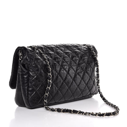 Chanel Crackled Calfskin Quilted Large Flap Black 4 of 8