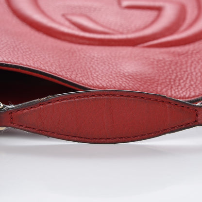 Gucci Pebbled Calfskin Medium Soho Chain Shoulder Bag Tabasco Red 10 of 17
