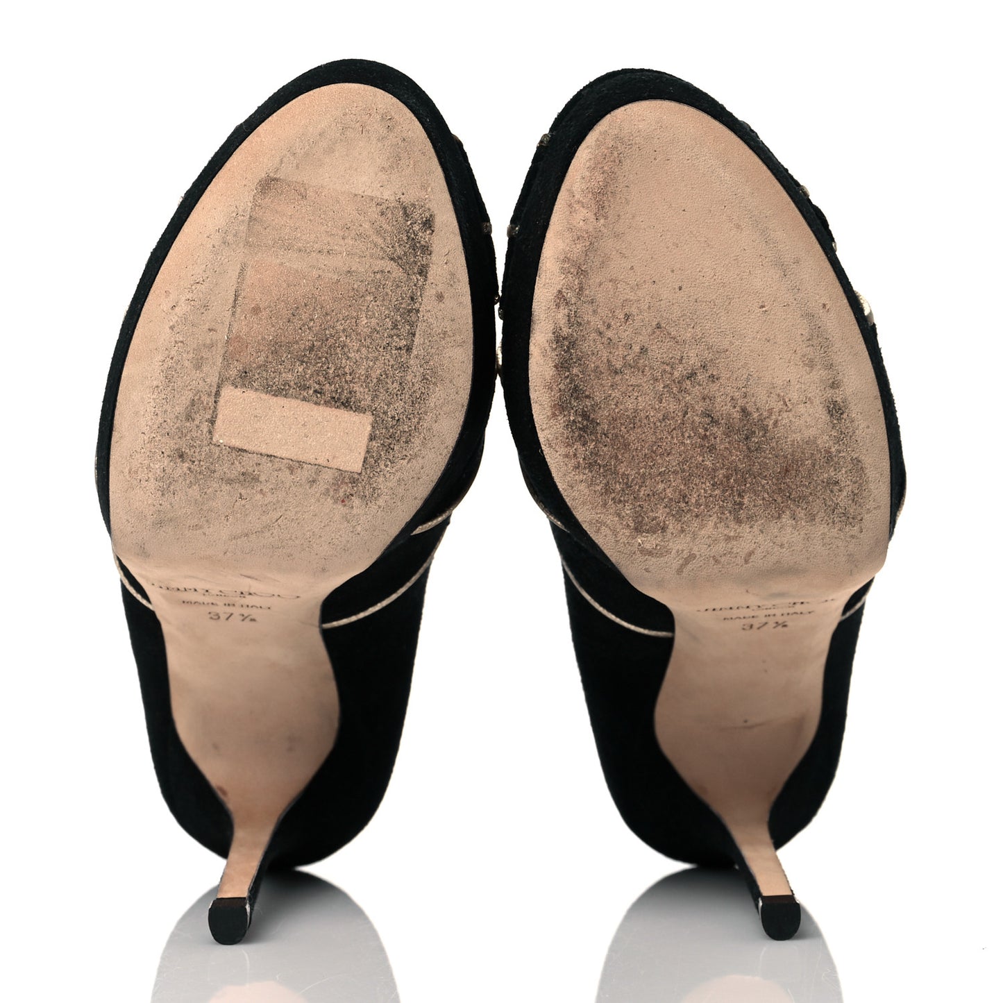 Suede Kilda Peep Toe Pumps 37.5 Black Gold