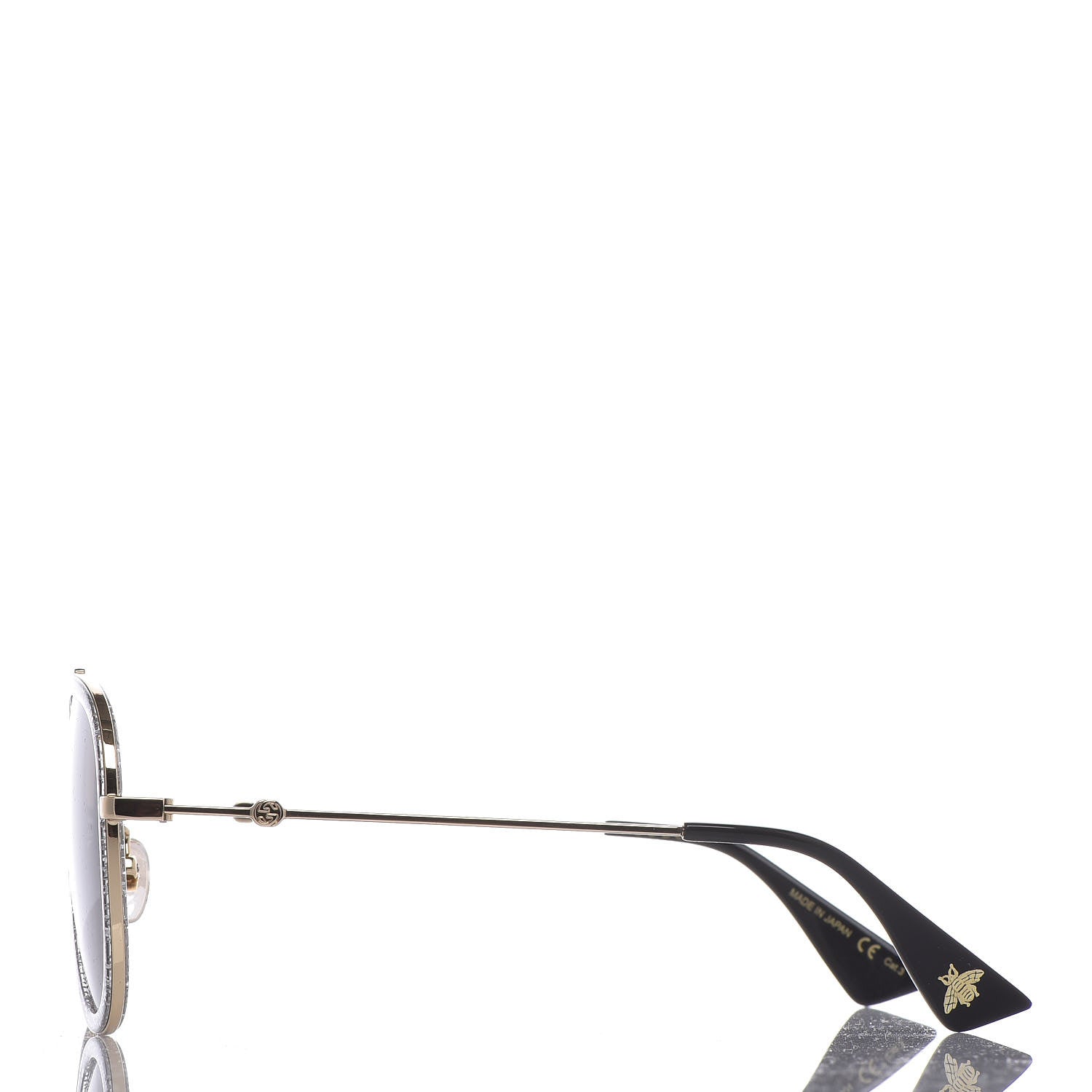 Gucci Glitter Aviator Sunglasses GG0062S Silver 3 of 6