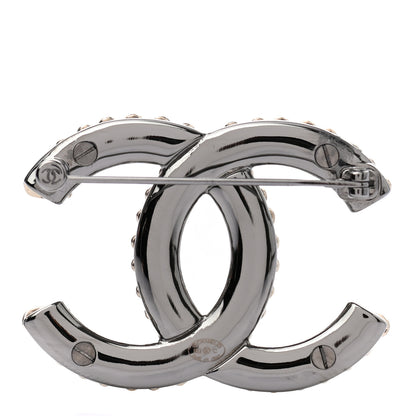 Chanel Metal CC Heart Brooch Gold Silver 3 of 5