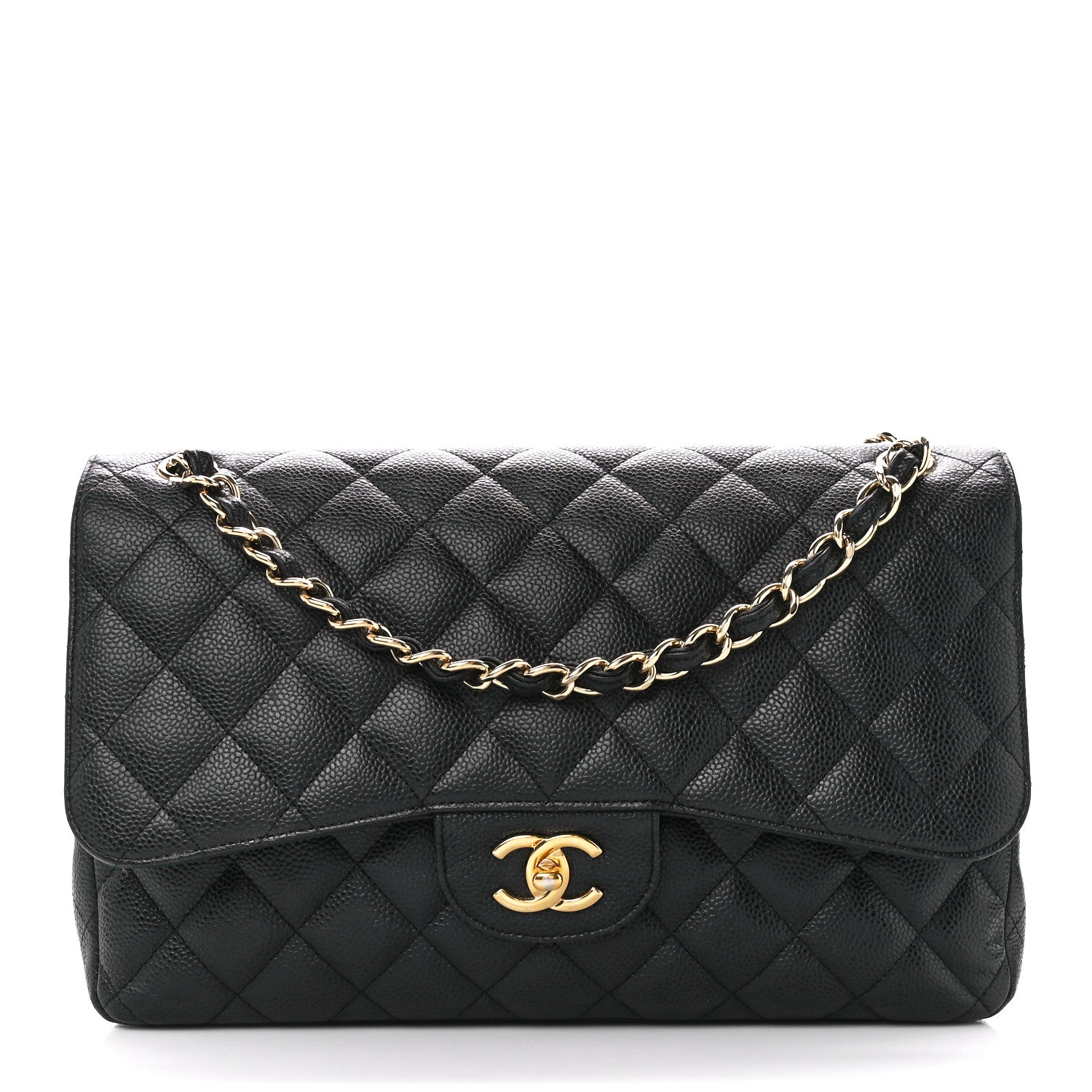 Chanel Caviar Quilted Jumbo Double Flap Black 1 of 12