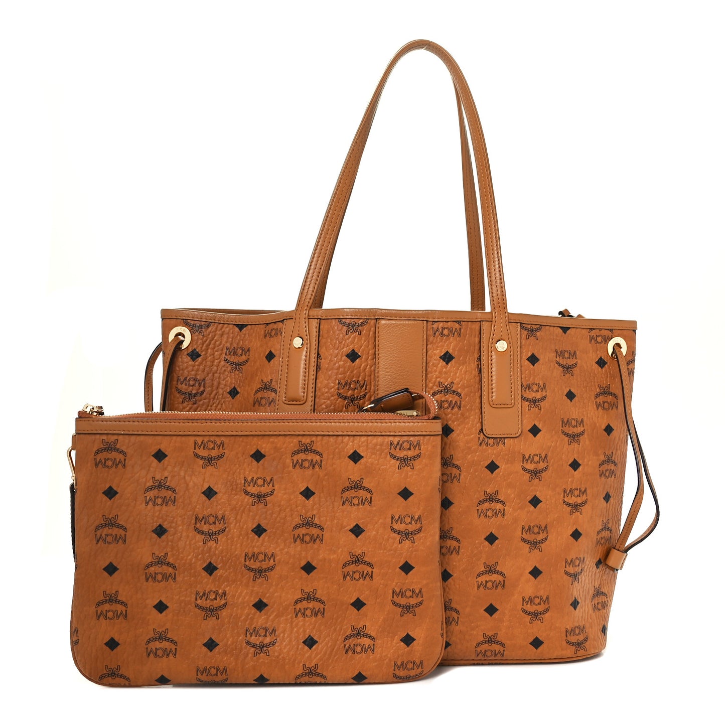 Visetos Medium Liz Reversible Shopper Tote Cognac