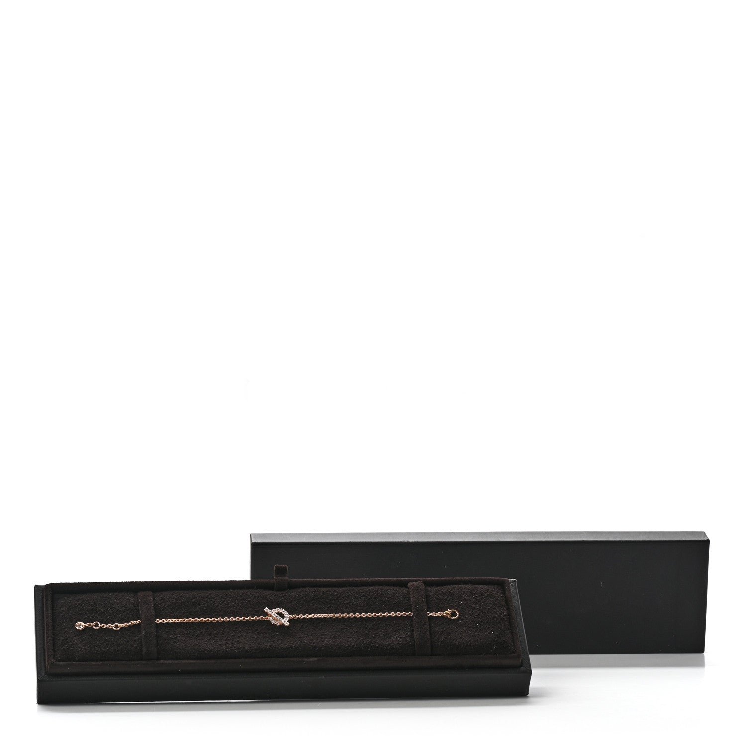 Hermes 18K Rose Gold Diamond Finesse Bracelet LG 4 of 4
