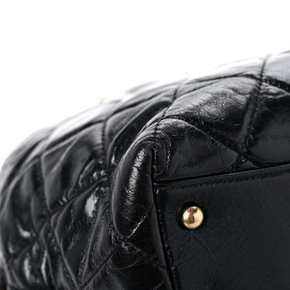 Chanel Glazed Calfskin Castle Rock Bowling Bag Black 7 of 19