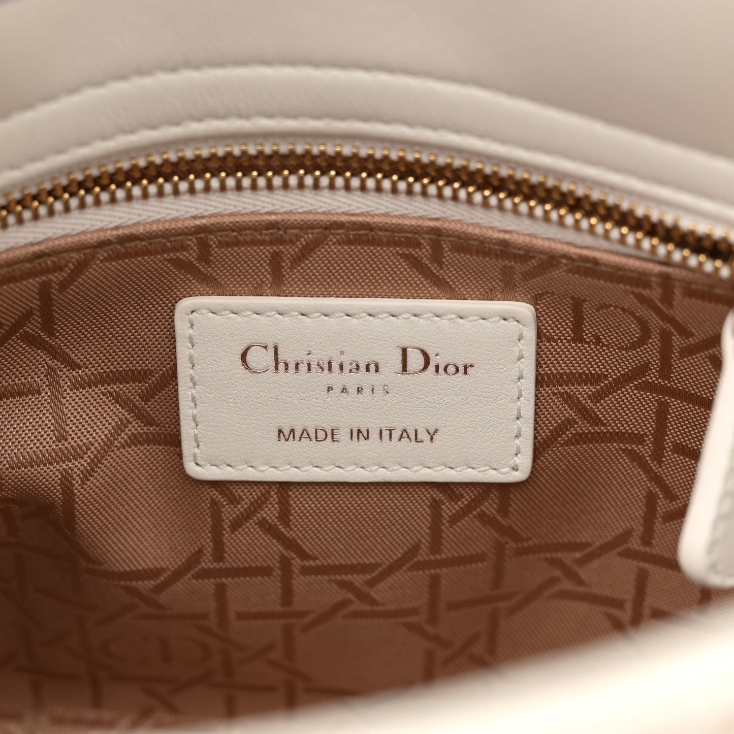 Lambskin Cannage Small My ABCDior Lady Dior White