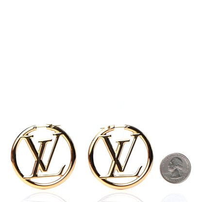 Louis Vuitton Metal Louise Hoop Earrings Gold 2 of 4