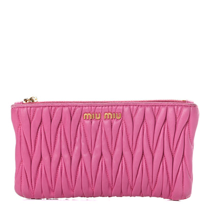 Miu Miu Nappa Matelasse Pouch Fuxia 1 of 14