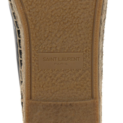 Saint Laurent Lambskin Monogram Espadrilles 37.5 Black 6 of 10