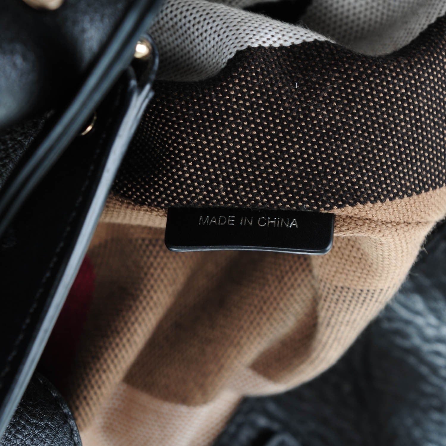 Burberry Grainy Calfskin House Check Medium Maidstone Black 8 of 8