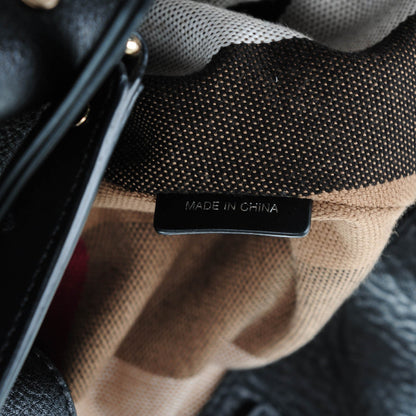 Burberry Grainy Calfskin House Check Medium Maidstone Black 8 of 8