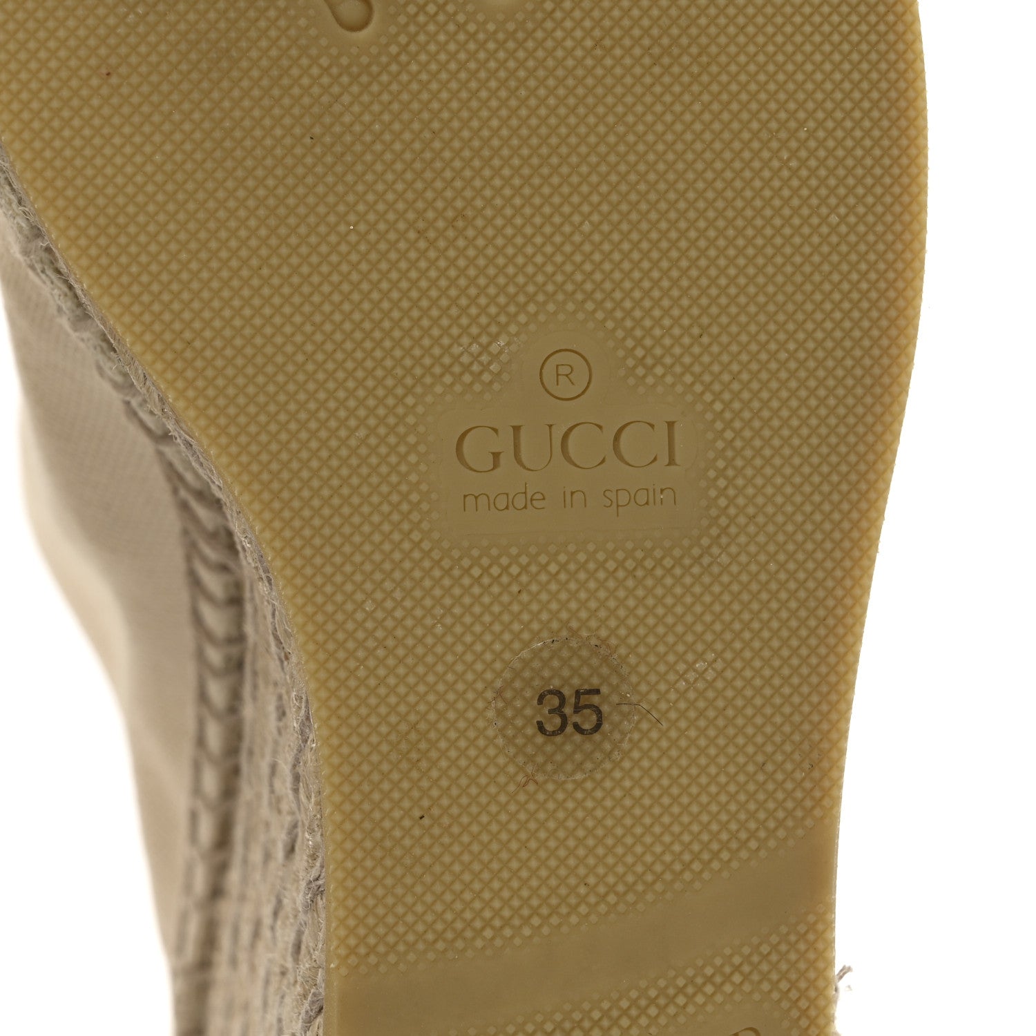 Gucci Canvas Logo Espadrille Wedge Sneakers 35 White 7 of 9